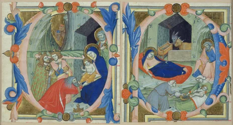 Die Anbetung der Könige im Initial 
